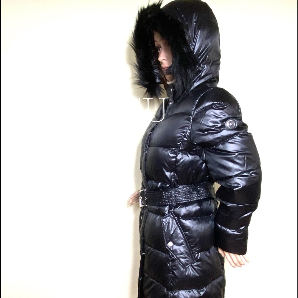 🎄 Santa’s Special 🎁 Michael Kors Faux-Fur Hooded Down Puffer Blac HO19 - Picture 4 of 14